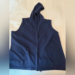 Eddie Bauer navy blue fleece zipper vest women’s xxl
